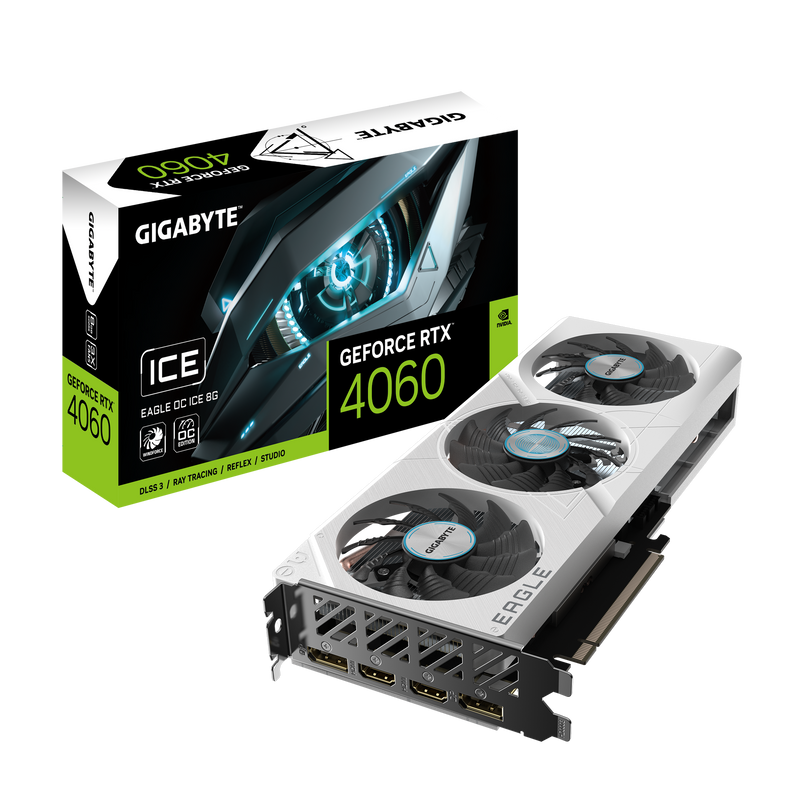 Gigabyte GeForce RTX 4060 EAGLE OC ICE Graphics Card 8GB