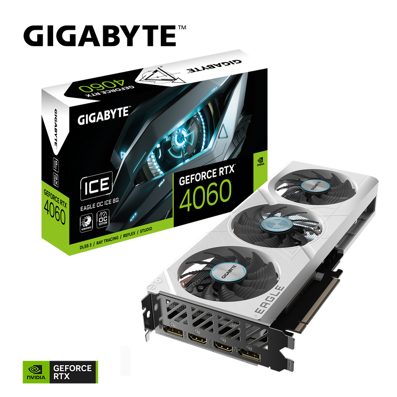 Gigabyte GeForce RTX 4060 EAGLE OC ICE Graphics Card 8GB