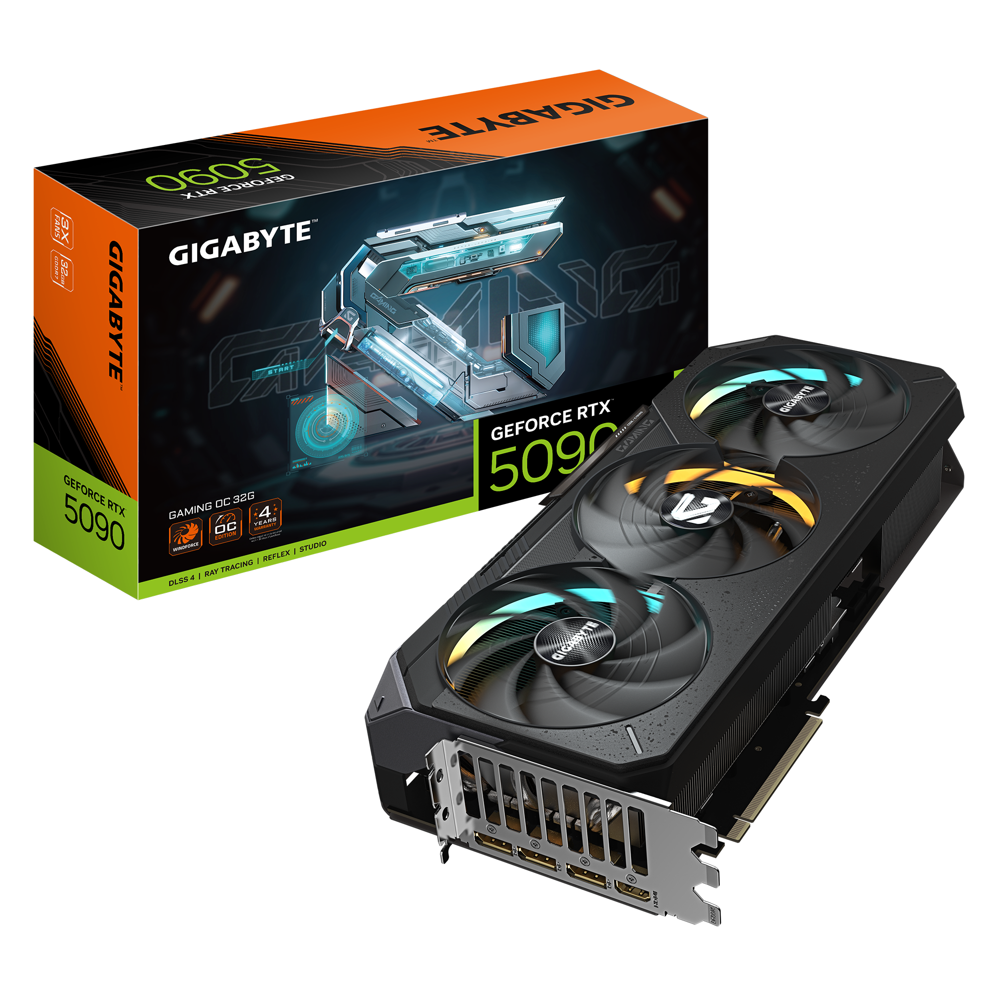 Gigabyte GeForce RTX 5090 GAMING OC 32G (GV-N5090GAMING-OC-32GD) – 32GB GDDR7, DLSS 4, WINDFORCE Cooling, RGB, Dual BIOS