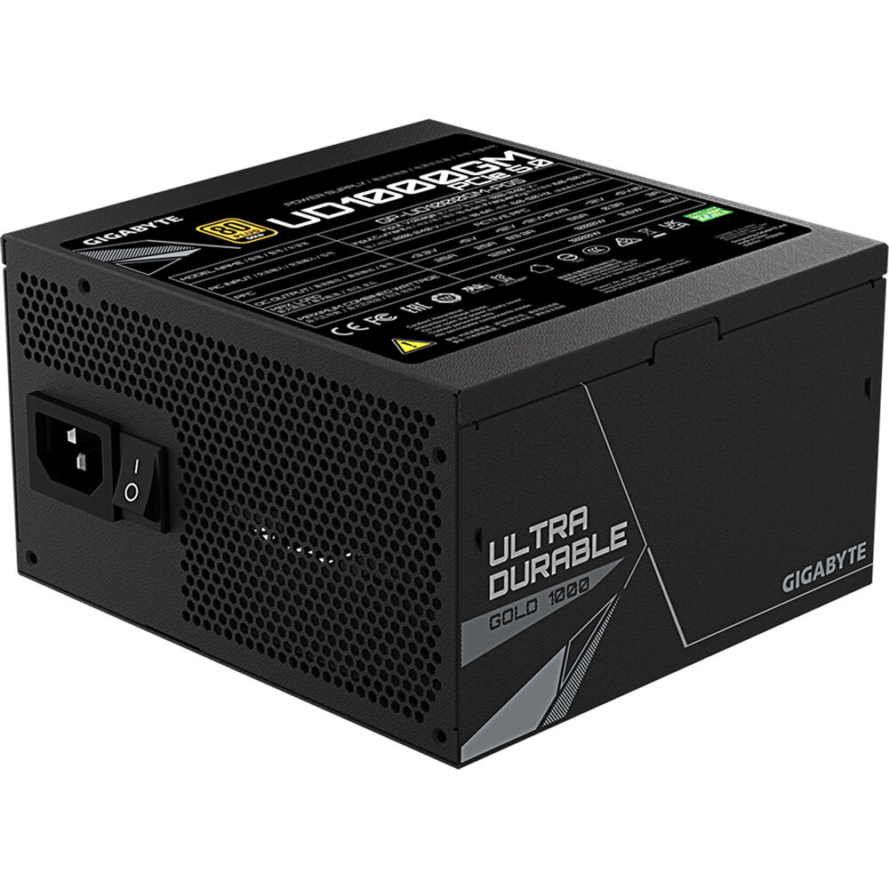 GIGABYTE GP-UD1000GM PG5 1000W PSU – ATX 3.0, PCIe Gen5 Ready, 80+ Gold, Fully Modular, Compact Design