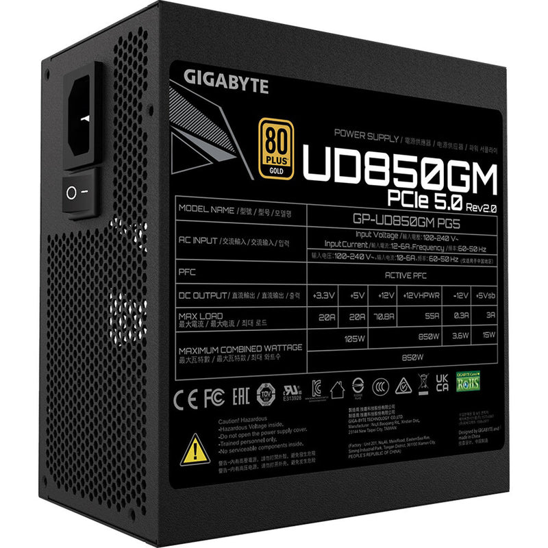 Gigabyte UD850GM PG5 850W 80 PLUS Gold Modular ATX Power Supply