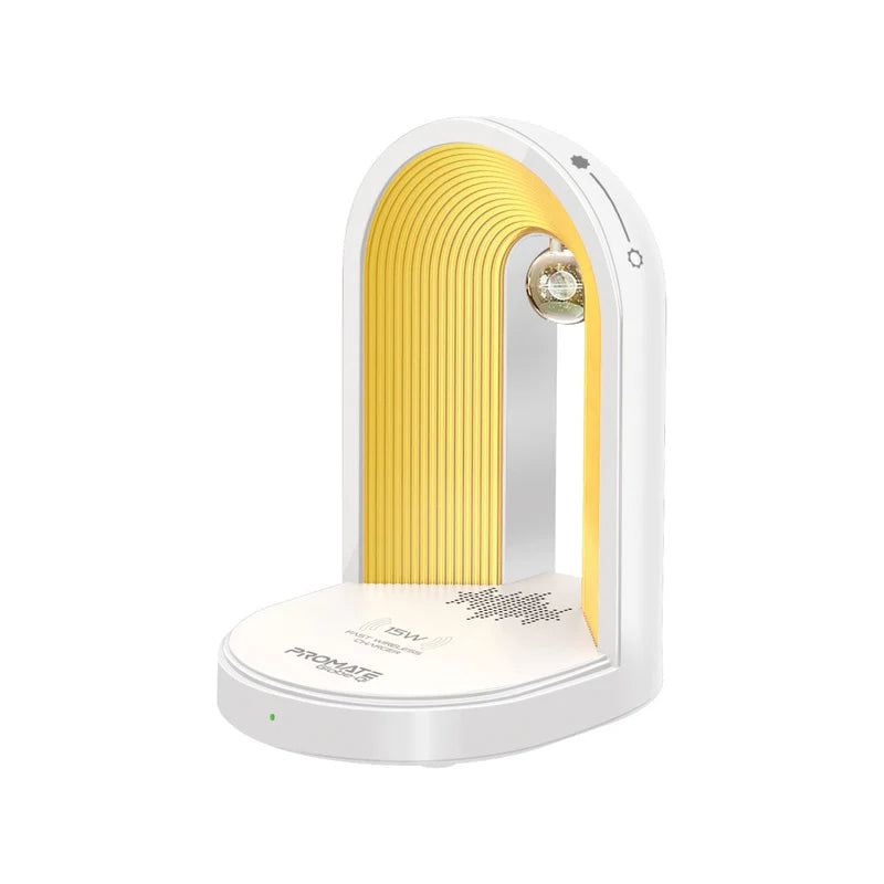 Promate Globe-QI – 3-in-1 LED Night-Lamp, Bluetooth Speaker & 15 W Wireless Charger