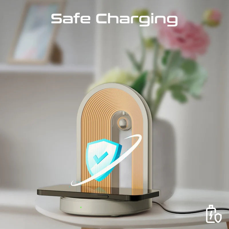 Promate Globe-QI – 3-in-1 LED Night-Lamp, Bluetooth Speaker & 15 W Wireless Charger