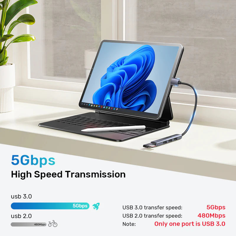 UNITEK uHUB 4-in-1 USB-A Hub محور USB متعدد المنافذ عالي السرعة يصل إلى 5 جيجابت في الثانية