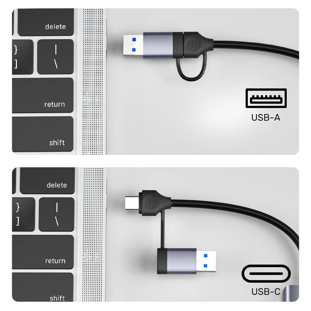 Unitek uHUB P5+ 5-in-1 USB Hub – 3x USB-A 5Gbps Ports - SD & MicroSD Card Readers - USB-C/USB-A Dual Interface - Aluminum Alloy - Compact Design