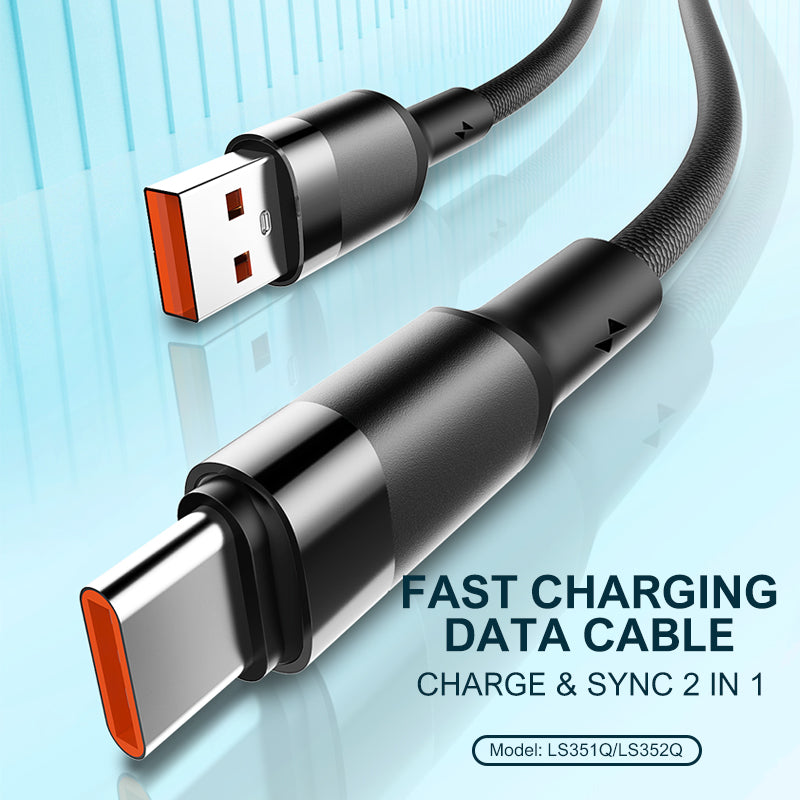 LDNIO LS352Q 2M 120W Fast Charging Type-C Cable – 3A Power Output, Anti-Bending Design, High-Speed Data Sync for Mobile Phones