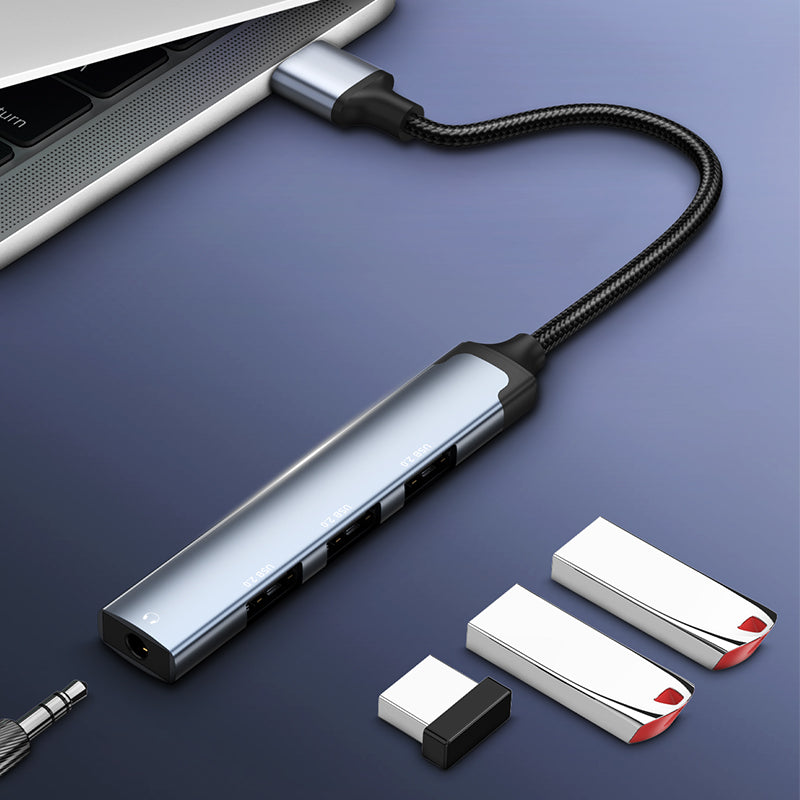 محول صوت خارجي USB 2.0 من LDNIO طراز DS-104U، بطاقة صوت ستيريو مع منفذ سماعة رأس وميكروفون 3.5 مم، توصيل وتشغيل لنظامي ويندوز وماك