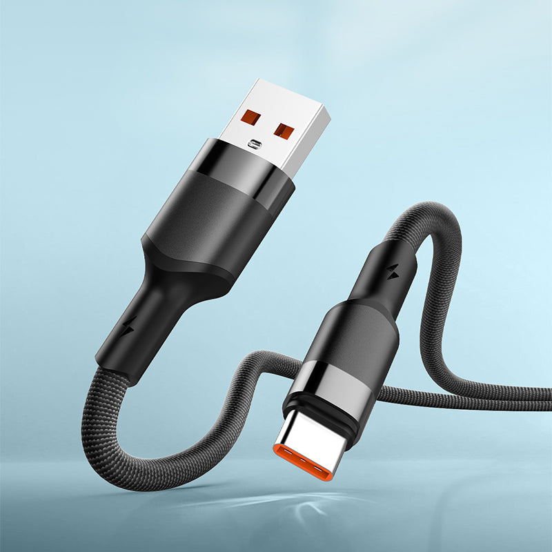 كابل شحن سريع محمي USB بقوة 120 واط من LDNIO موديل LS351Q، كابل بيانات نوع C بطول 1 متر لأجهزة iOS والهواتف المحمولة وبنوك الطاقة – مزامنة وشحن عالي السرعة