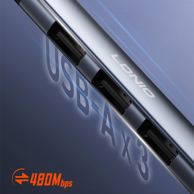 محول صوت خارجي USB 2.0 من LDNIO طراز DS-104U، بطاقة صوت ستيريو مع منفذ سماعة رأس وميكروفون 3.5 مم، توصيل وتشغيل لنظامي ويندوز وماك