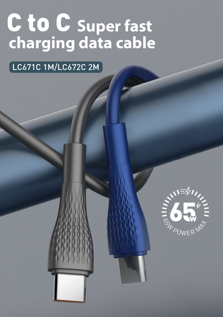 LDNIO 65W LC672C Type-C to Type-C Cable Support PD QC3.0 4.0+ Fast Charging Cell Mobile Phone Charger Data Cables for Telephone