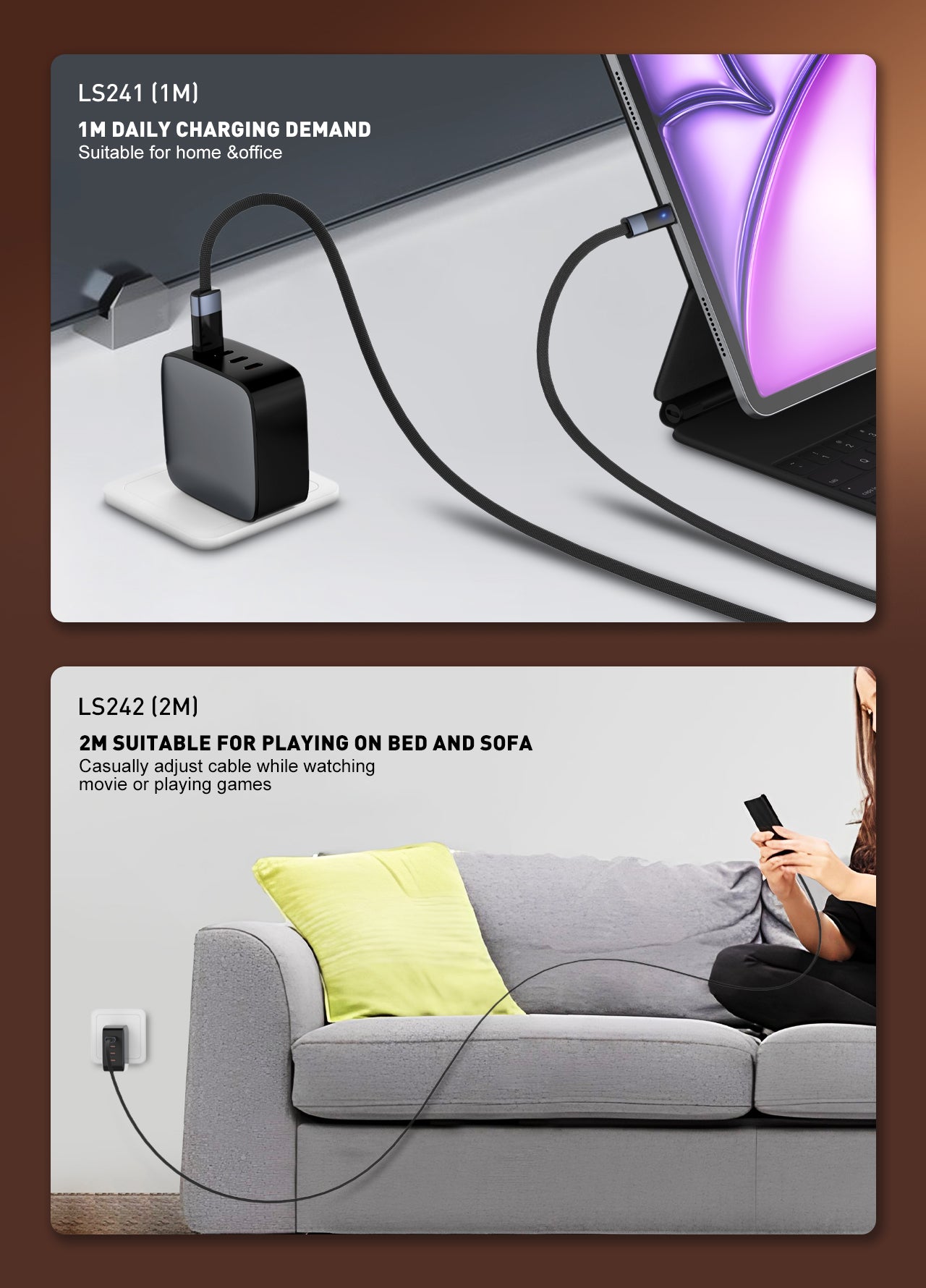 LDNIO LS242 2M Fast Charging Cable, 50W Auto Power-Off USB to Type-C Charger for Mobile Phones – Factory Price