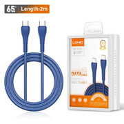 LDNIO 65W LC672C Type-C to Type-C Cable Support PD QC3.0 4.0+ Fast Charging Cell Mobile Phone Charger Data Cables for Telephone