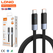 LDNIO LC241C 1M PD 65W 5A Fast Charging Cable – USB-C to USB-C for Android Phones & Laptops, High-Speed Data & Power Delivery