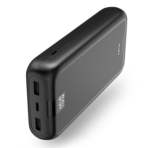 شاحن Hama 201711 Performance 24 المحمول بسعة 24000mAh، و3 مخارج – USB-C + 2× USB-A، بسعة عالية، ومؤشر بطارية LED – أنثراسيت