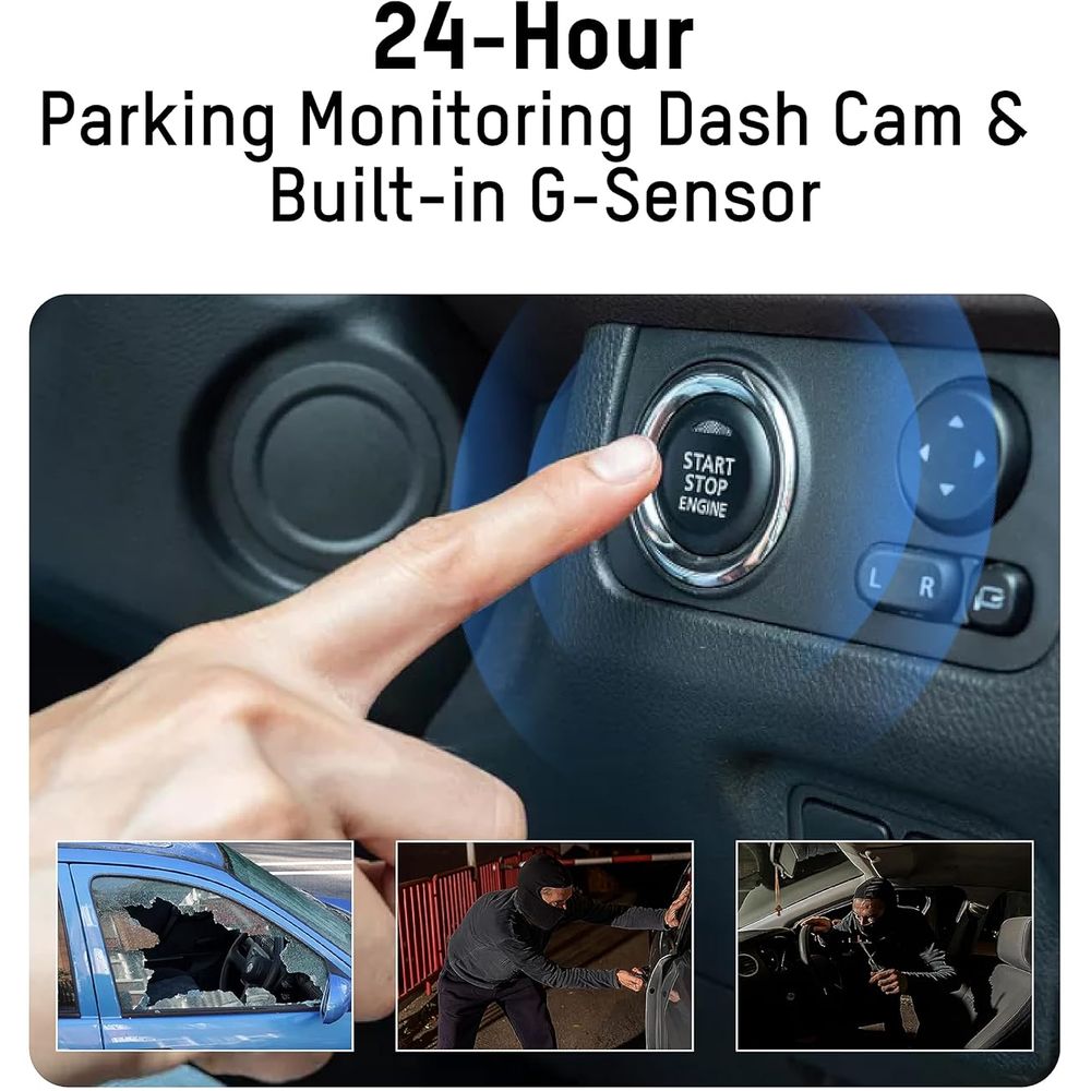 كاميرا داشكام Hikvision مدمجة بدقة 1080P مع زاوية واسعة 122°، Wi-Fi، حساس G، دعم بطاقة TF، ميكروفون ومكبر صوت مدمجين، تحكم عبر التطبيق