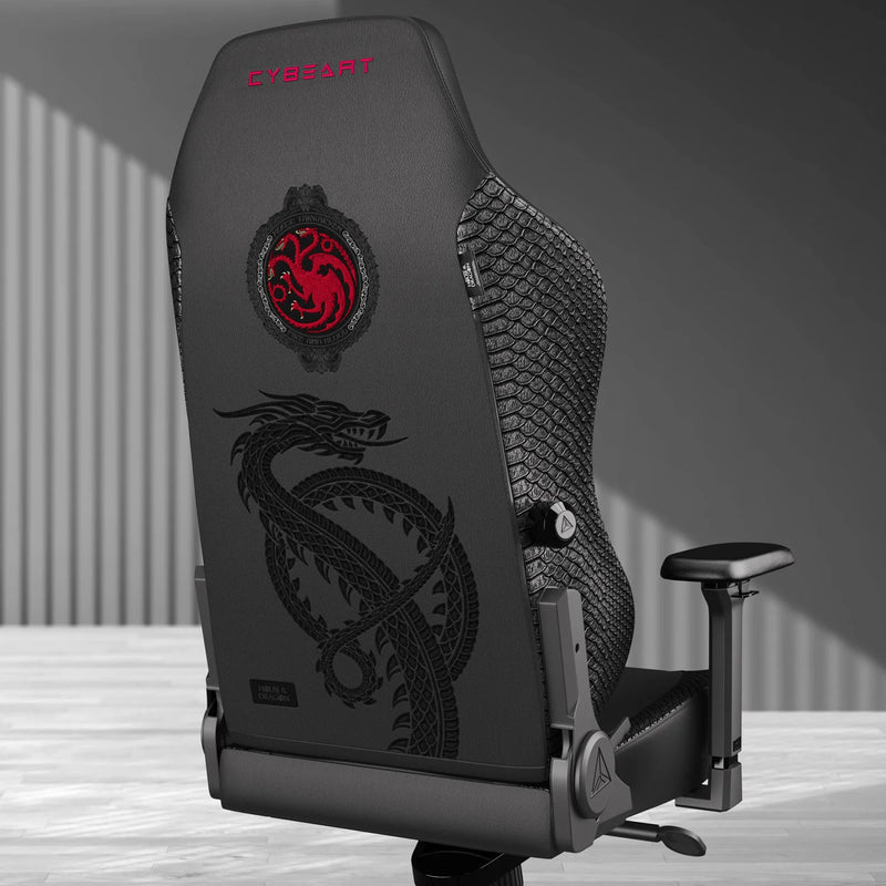 CYBEART | House Targaryen Gaming Chair - DC Comics | 4D Armrest | Inbuilt Lumbar Support | Supreme PU Leather, Ergonomic, Recline & Tilt