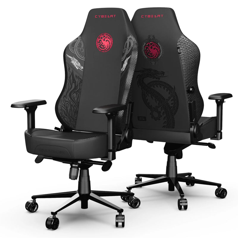 CYBEART | House Targaryen Gaming Chair - DC Comics | 4D Armrest | Inbuilt Lumbar Support | Supreme PU Leather, Ergonomic, Recline & Tilt