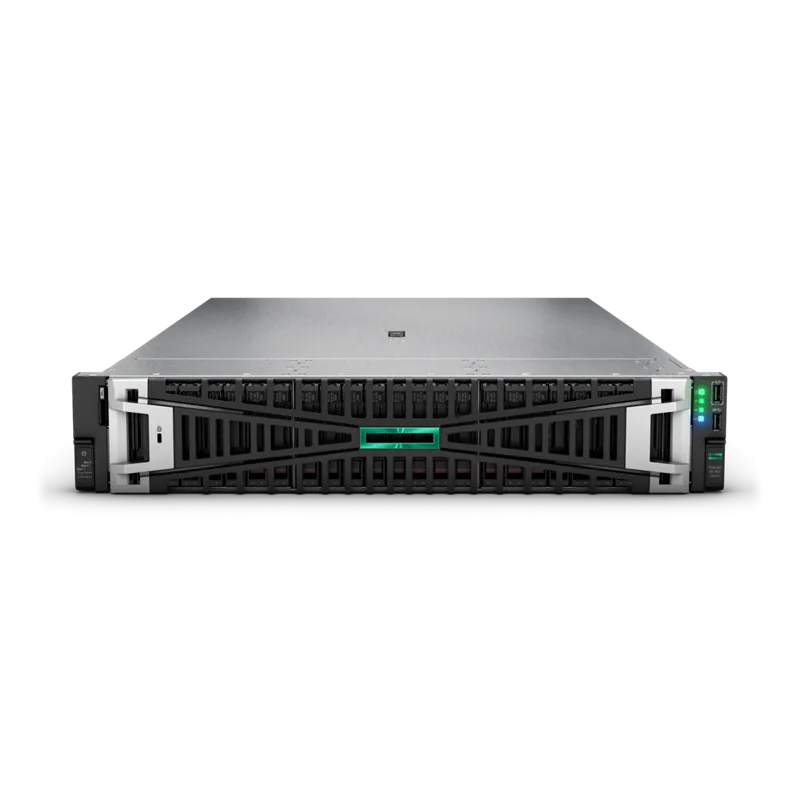 جهاز HP ProLiant DL380 G11 مع وحدة معالجة مركزية Xeon Silver 2X 2.0GHZ Xeon Silver 4410 12Core إجمالي 24 ، ذاكرة وصول عشوائي 64 جيجابايت DDR5 4800MHZ ، قرص صلب 2X 1.2TB SAS 10K ، Railkits ، 4 منافذ إيثرنت 1G ، 2X 1000WATT PS. 