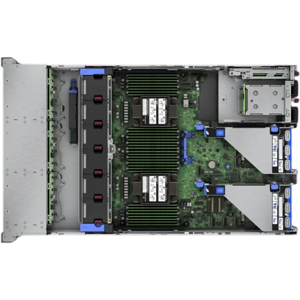 HPE ProLiant DL380 Gen11 Server, Xeon Silver 4510 12-Core, 64GB DDR5, 2x 960GB SSD, 2x 1.2TB SAS, 4x1G LAN, 2x 1000W PSU, Rail Kit
