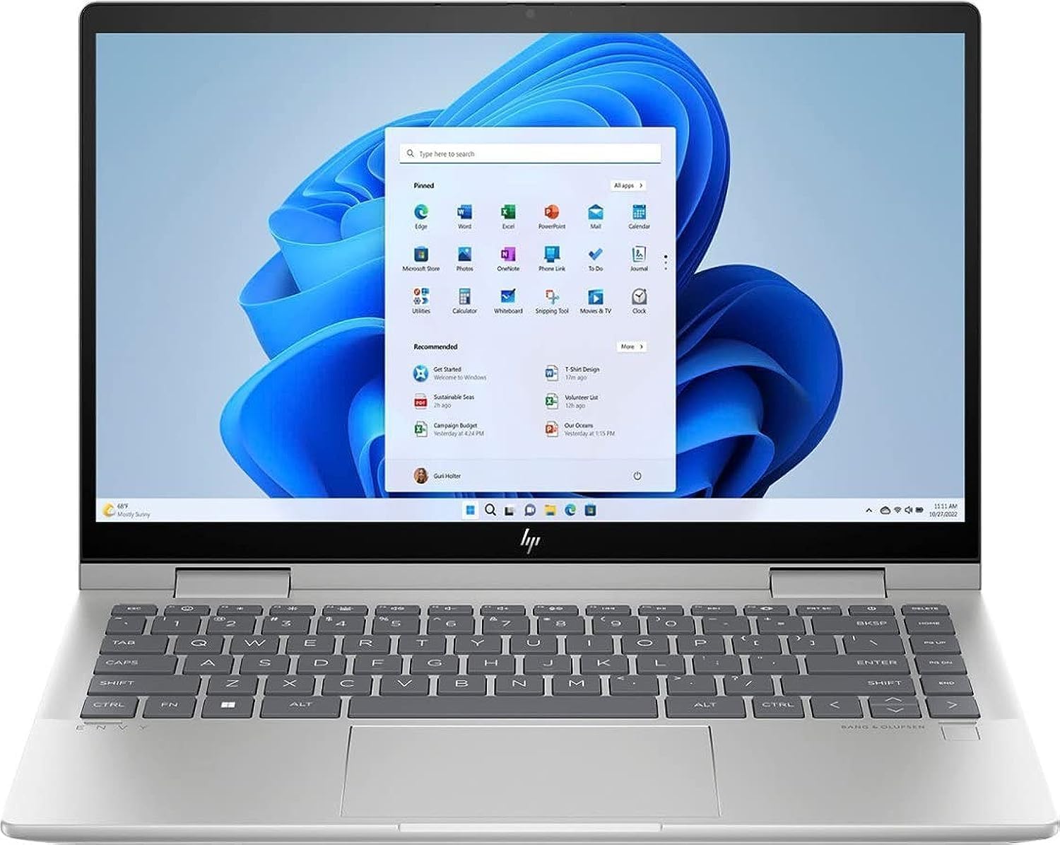 HP Envy x360 لاب توب 2 في 1 14-es1013dx شاشة لمس - Core 5 120U - 8 جيجا رام - 512 جيجا SSD - مشترك - Win11 (فضي طبيعي)