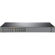 محوّل HPE OfficeConnect 1920S JL385A ذكي مُدار جيجابت PoE+ بـ26 منفذًا، 24 منفذ RJ45، ومنفذا SFP للوصلات الصاعدة، بميزانية PoE تبلغ 370W