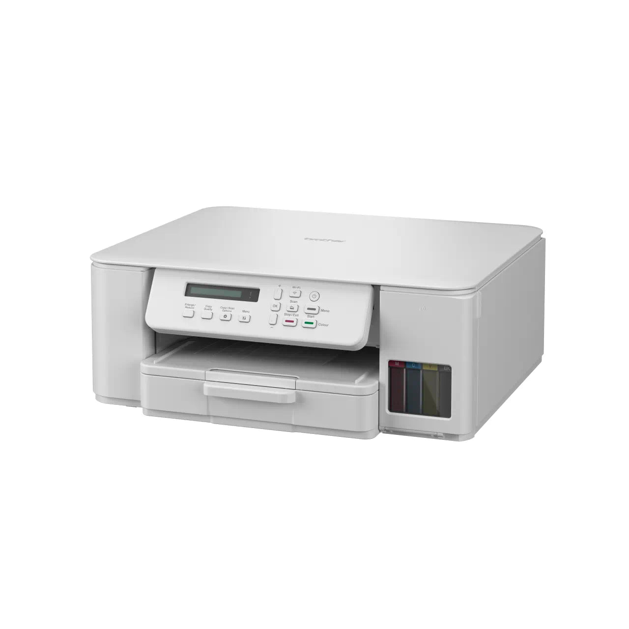 طابعة براذر اللاسلكية المتكاملة، DCP-T536DW، طباعة تلقائية على الوجهين، طباعة لاسلكية ومن الجوال، تصميم صغير الحجم، أبيض
