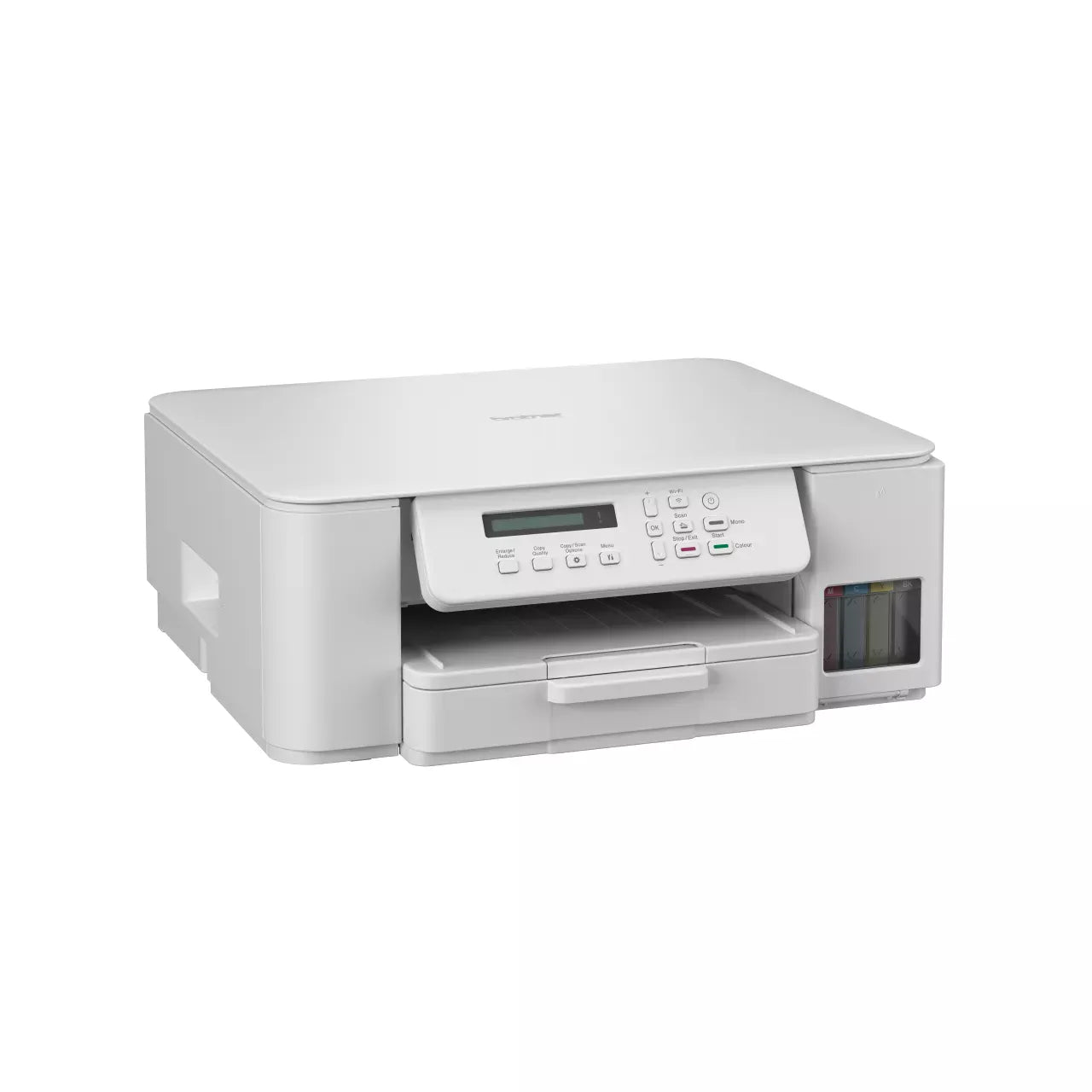طابعة براذر اللاسلكية المتكاملة، DCP-T536DW، طباعة تلقائية على الوجهين، طباعة لاسلكية ومن الجوال، تصميم صغير الحجم، أبيض