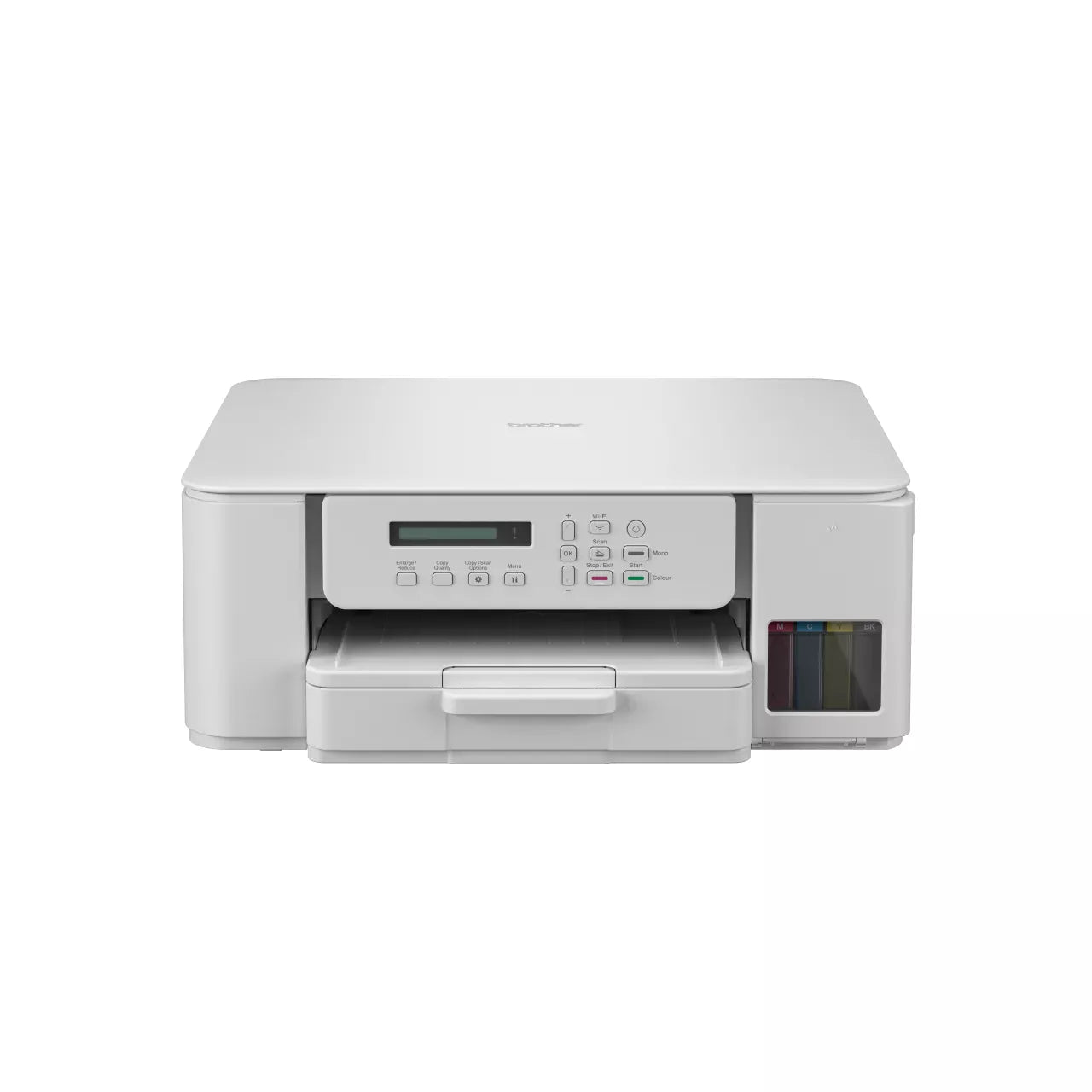 طابعة براذر اللاسلكية المتكاملة، DCP-T536DW، طباعة تلقائية على الوجهين، طباعة لاسلكية ومن الجوال، تصميم صغير الحجم، أبيض