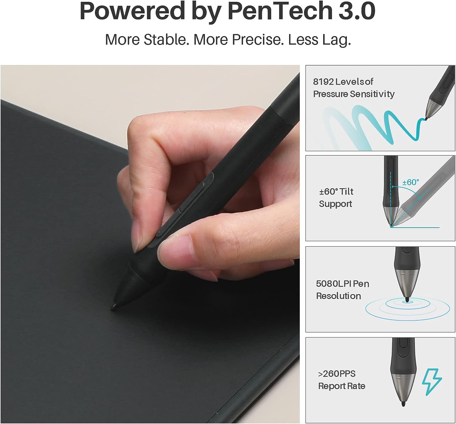 HUION Drawing Tablets Inspiroy 2 M H951P with Scroll Wheel 8 Customized Keys Battery-Free Stylus,Works with Mac, PC & Moible, 9 * 5 inch