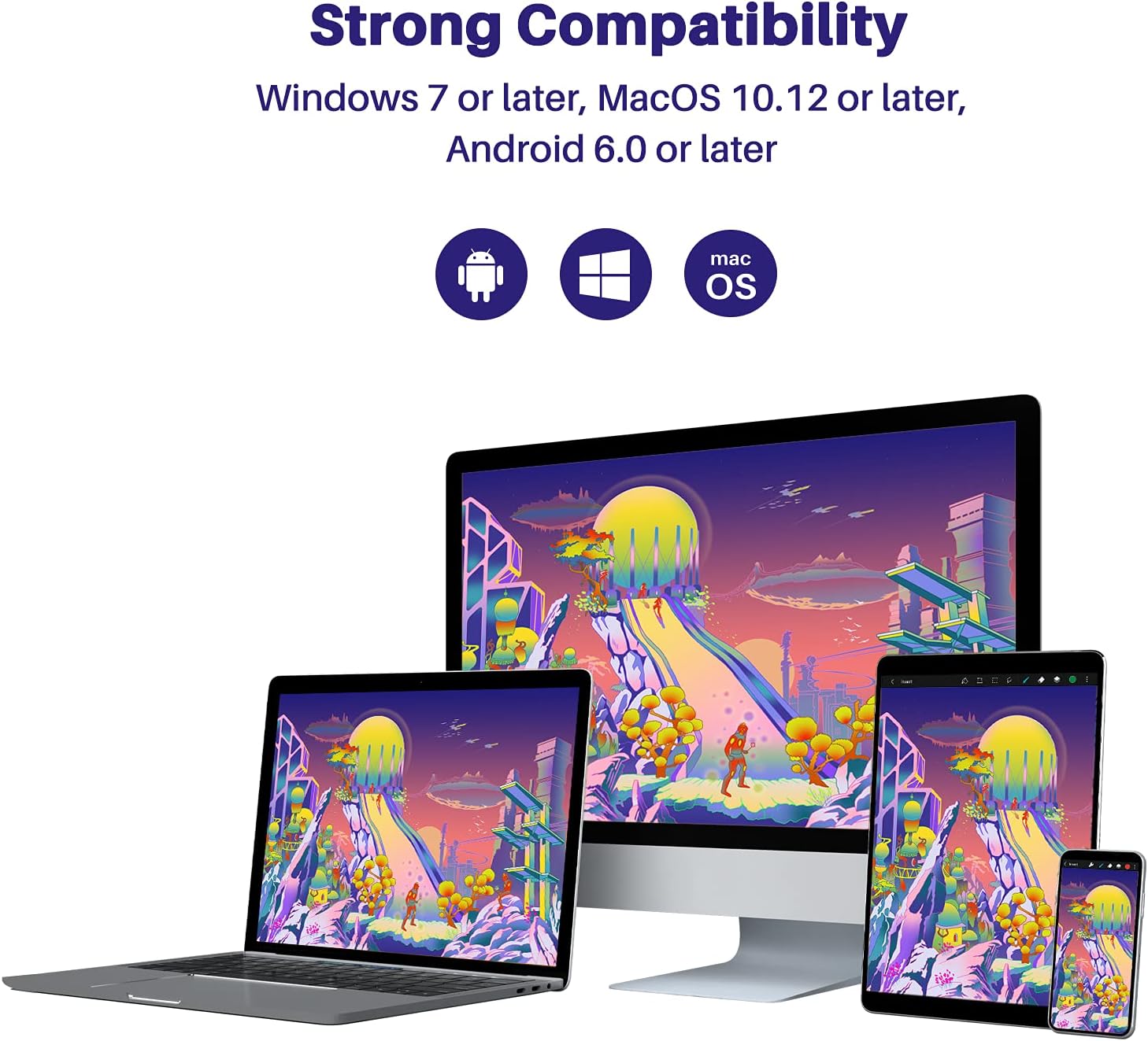 HUION Kamvas 24 Plus - 2K QHD Pen Display with Battery-Free Stylus, 140% sRGB Color Gamut, and Adjustable Stand - Ideal for Professional Artists, Designers, and Illustrators