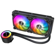مبرد وحدة المعالجة المركزية السائل HUNTKEY GX240R ARGB بحجم 240 مم - مراوح مزدوجة 120 مم، رادياتير تبريد مائي سهل التركيب لأجهزة الكمبيوتر المخصصة للألعاب وعالية الأداء