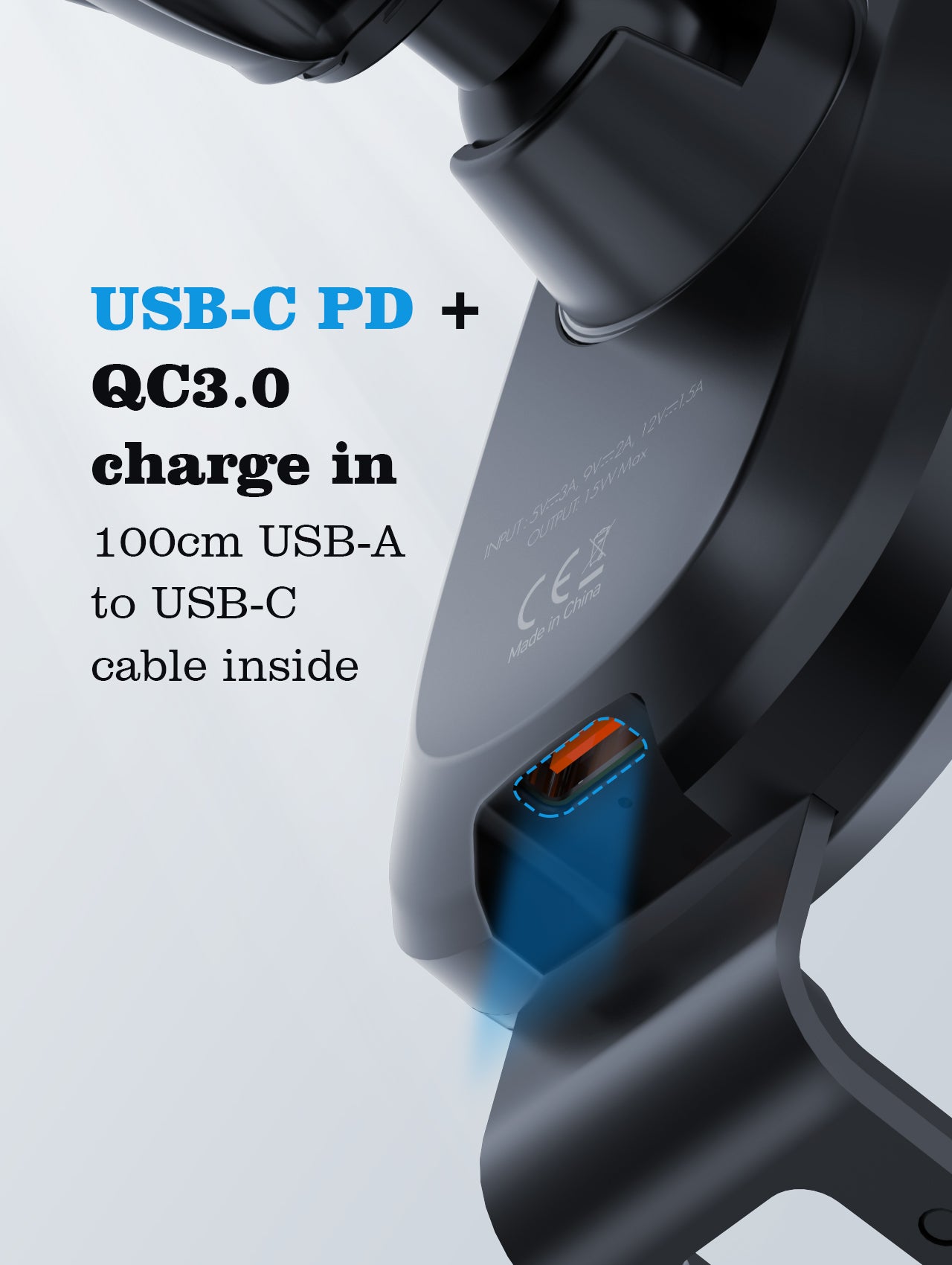 LDNIO MW21-1 Wireless Car Charger Mount, 15W Fast Charging Air Vent Phone Holder, 360° Adjustable Rotation, Secure Grip Auto Clamp, Universal Smartphone Compatibility