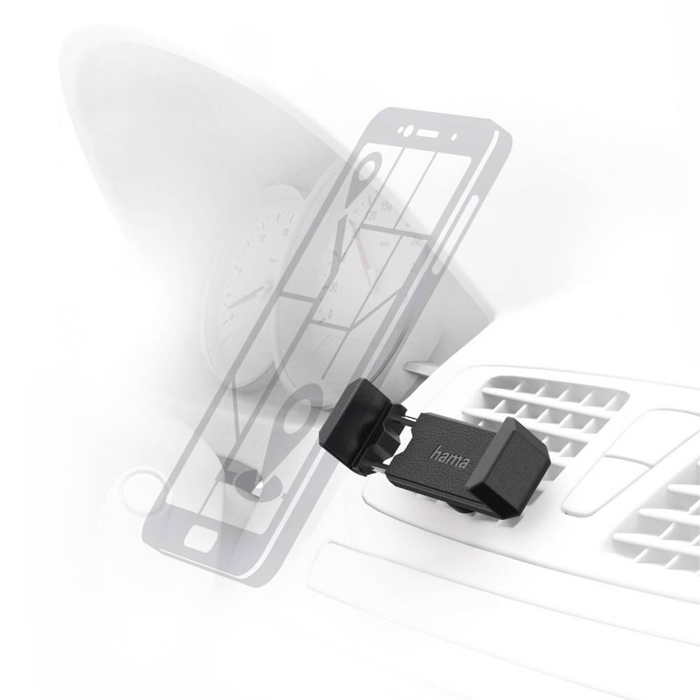 Hama 178257 Universal Smartphone Holder , Fits Devices 5.5–8.5 cm Wide , Adjustable Car Mount , Secure Grip , Compact Design – Black