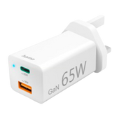 Hama UK Fast Charger, USB-C, PD / Qualcomm® / GaN, Mini-Charger, 65 W, white