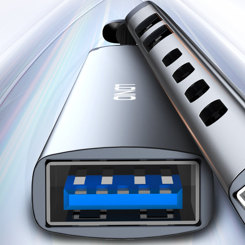 LDNIO DS-87U USB-C Hub Docking Station with USB 3.0 & USB 2.0 Ports, Aluminum Alloy Multi-Port Adapter for Laptop, MacBook, Tablet – OEM/ODM Customizable