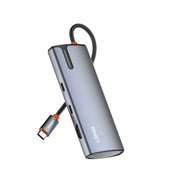 محطة إرساء متعددة المنافذ LDNIO DS-17H 7 في 1 USB-C – HDMI بدقة 4K، USB 3.0، إيثرنت RJ45، قارئ بطاقات SD/TF وشحن سريع PD – محول Type-C للابتوب وماك بوك
