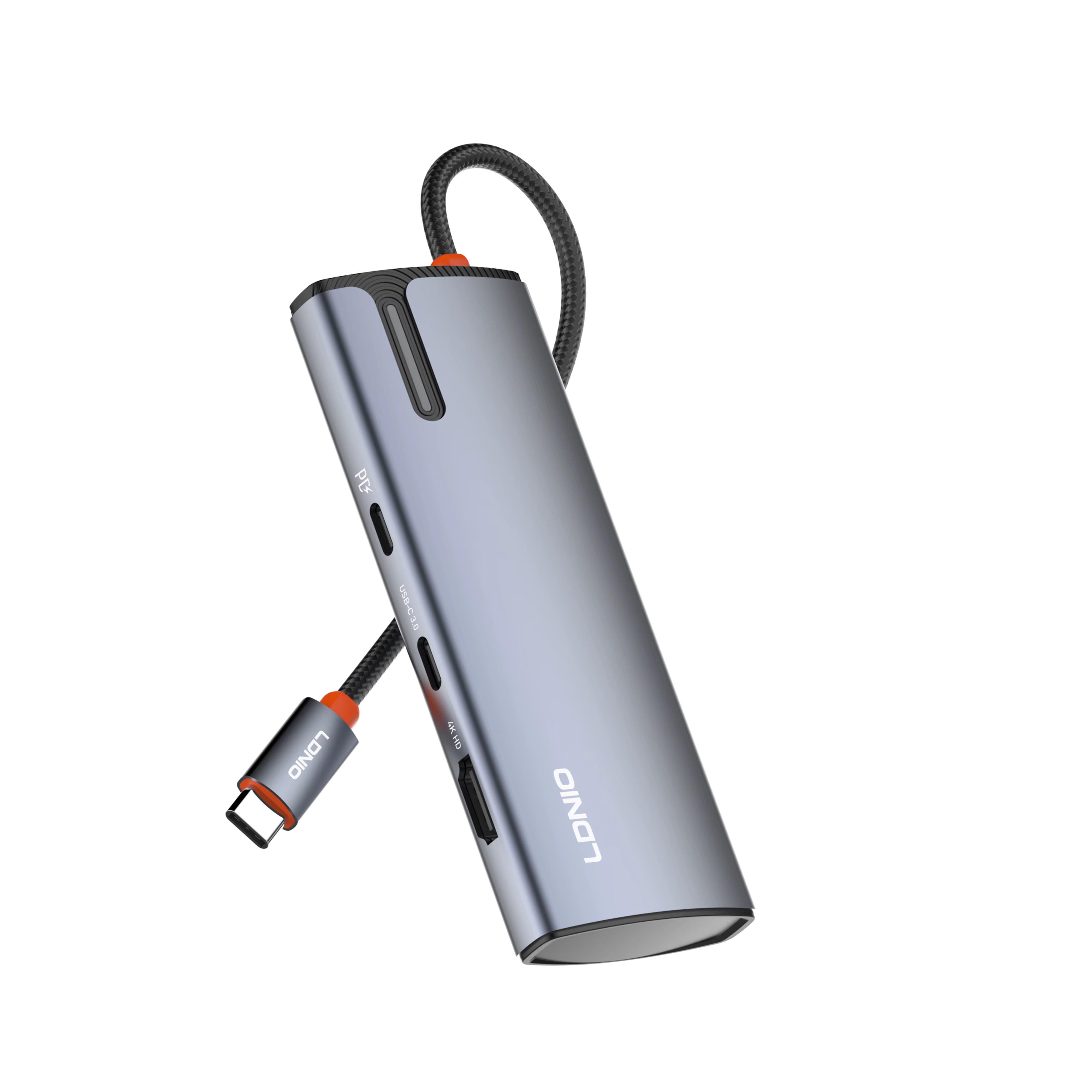 محطة إرساء متعددة المنافذ LDNIO DS-17H 7 في 1 USB-C – HDMI بدقة 4K، USB 3.0، إيثرنت RJ45، قارئ بطاقات SD/TF وشحن سريع PD – محول Type-C للابتوب وماك بوك