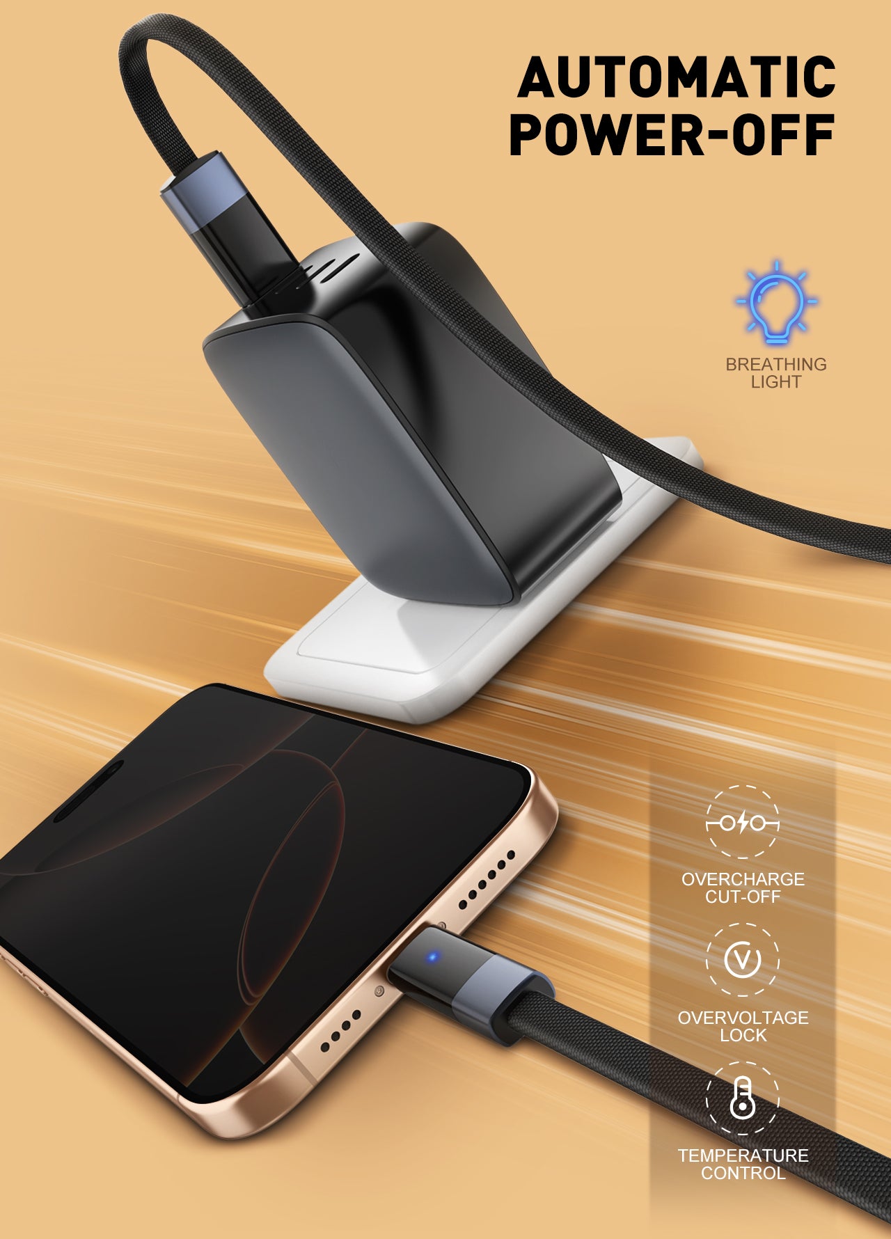 LDNIO LS242 2M Fast Charging Cable, 50W Auto Power-Off USB to Type-C Charger for Mobile Phones – Factory Price
