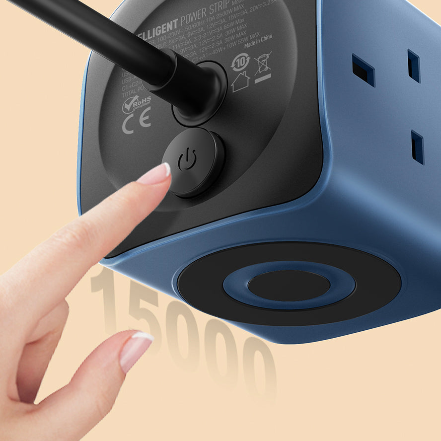 LDNIO SK3370 6-in-1 Power Socket Cube with 65W PD Fast Charging | 3 AC Outlets, USB-C & USB-A Ports, UK Plug Extension, Compact Power Strip for Home & Office