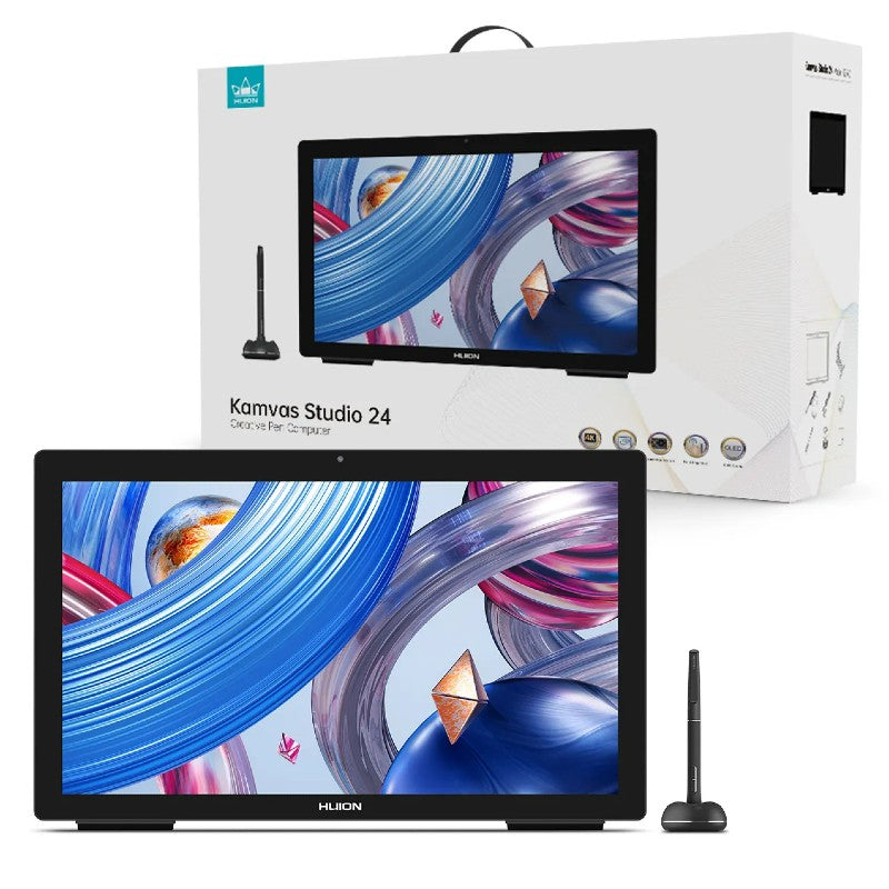 HUION Kamvas Studio 24 - 23.8" 2.5K QHD Pen Computer with Intel Core i7, 32GB RAM, 1TB SSD, Nvidia GTX 1650, and Adjustable Stand for Professional Digital Art and Design