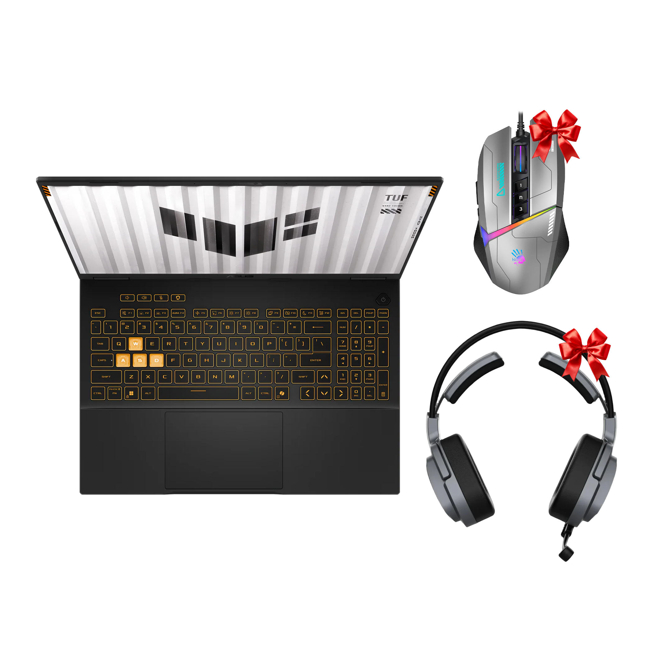 ASUS TUF Gaming F16 FX608JH-RV033AR كمبيوتر محمول ١٦" WUXGA ١٦٥ هرتز - معالج Core i5-13450HX - ذاكرة ١٦ جيجابايت - قرص SSD سعة ٥١٢ جيجابايت - RTX 5050 سعة ٨ جيجابايت - ويندوز ١١ برو K (لون ميكا جراي)