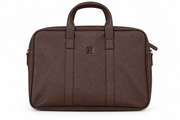 UNION 17.3" PU Leather Laptop Bag – Extra-Large Business Briefcase with Multi-Compartment Design - Coffee Brown