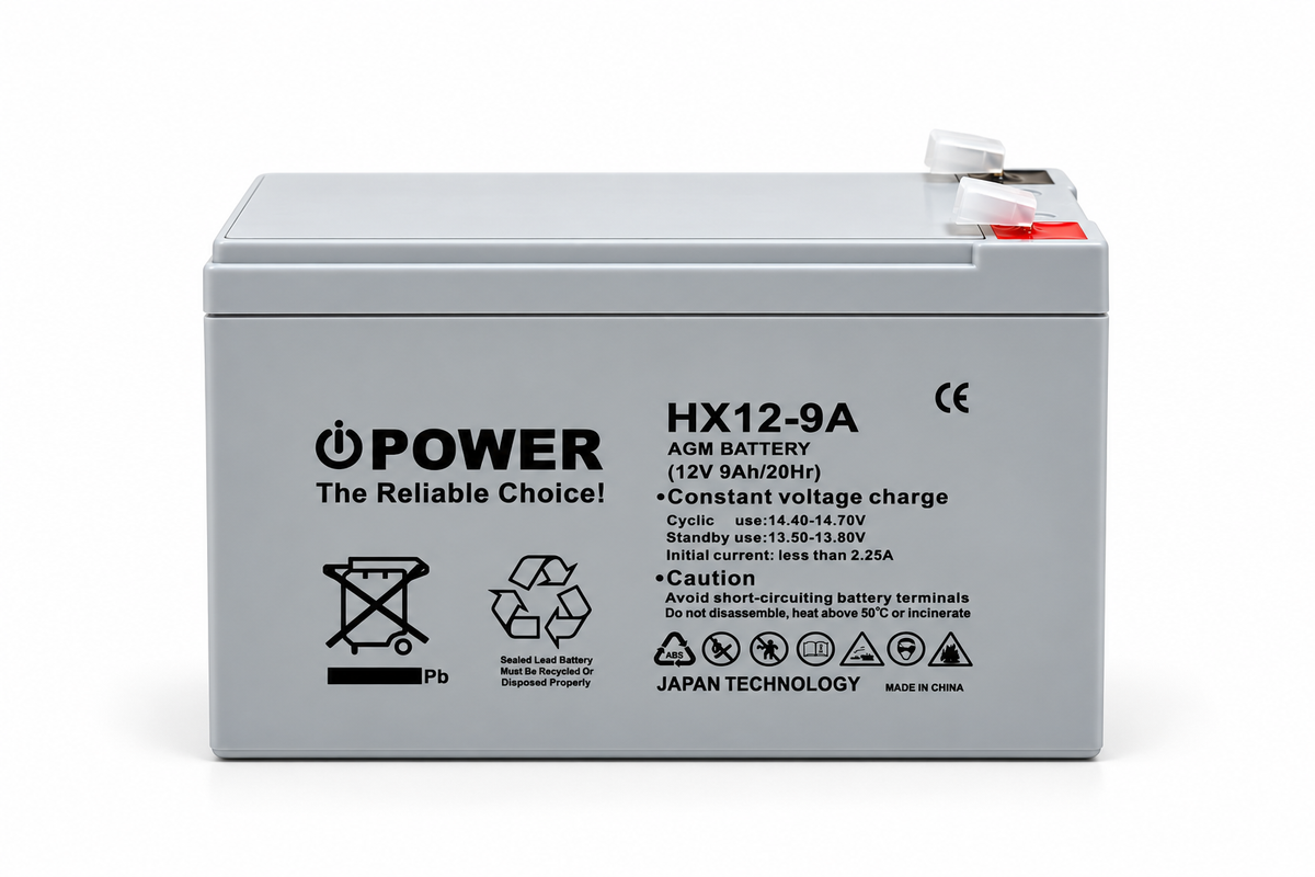 iPower AGM UPS Battery 12V 9Ah – Rechargeable Sealed Lead Acid Battery – 151 x 65 x 99mm – 2.3kg – Grey – UPS Backup Power