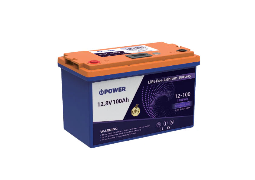 بطارية iPower UPS-BAT-IPL12100 LiFePO4 – بطارية ليثيوم دورة عميقة 12.8 فولت 100 أمبير ساعة لأنظمة UPS والطاقة الشمسية والنسخ الاحتياطي – 6000–8000 دورة حياة