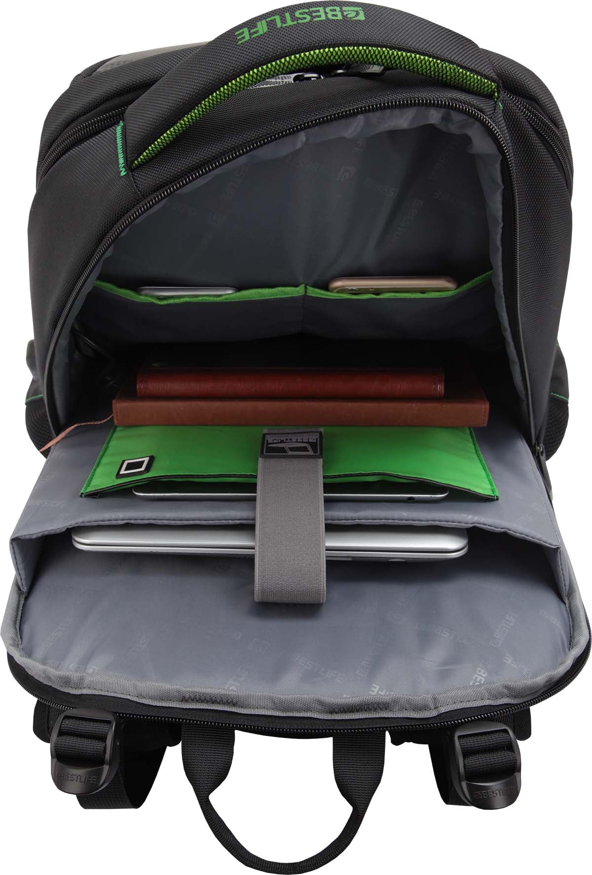 Bestlife Gaming Backpack with USB connector for 17" Laptop - Green