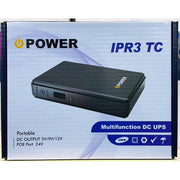 جهاز iPower IPR3 TC بقدرة 20 واط، مزوّد طاقة غير منقطع صغير ببطارية 8800mAh، ومخارج 5V/9V/12V، وPoE بجهد 15V/24V، ومنفذ USB-C، وطاقة احتياطية لجهاز توجيه WiFi وNano
