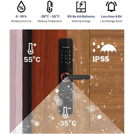 LILIWISE H7B-TBW Smart Door Lock