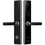 قفل باب ذكي من لوكستار LS-A60، 6 وظائف دخول بدون مفتاح، مع تطبيق واي فاي، وبصمة إصبع، ورمز، وبطاقة IC، ومفتاح