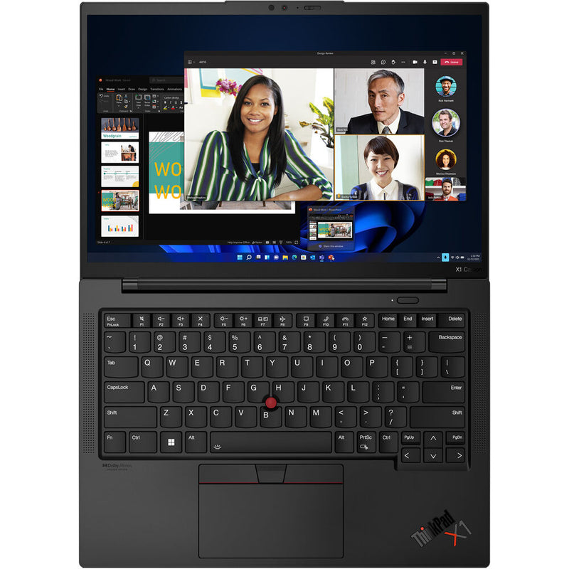 لاب توب Lenovo ThinkPad X1 Carbon Gen 10 مقاس 14 بوصة WUXGA - Core i7-1255U - ذاكرة الوصول العشوائي 16 جيجابايت - SSD 1 تيرابايت - Intel Iris Xe - Win 11 Pro (أسود داكن، طلاء)