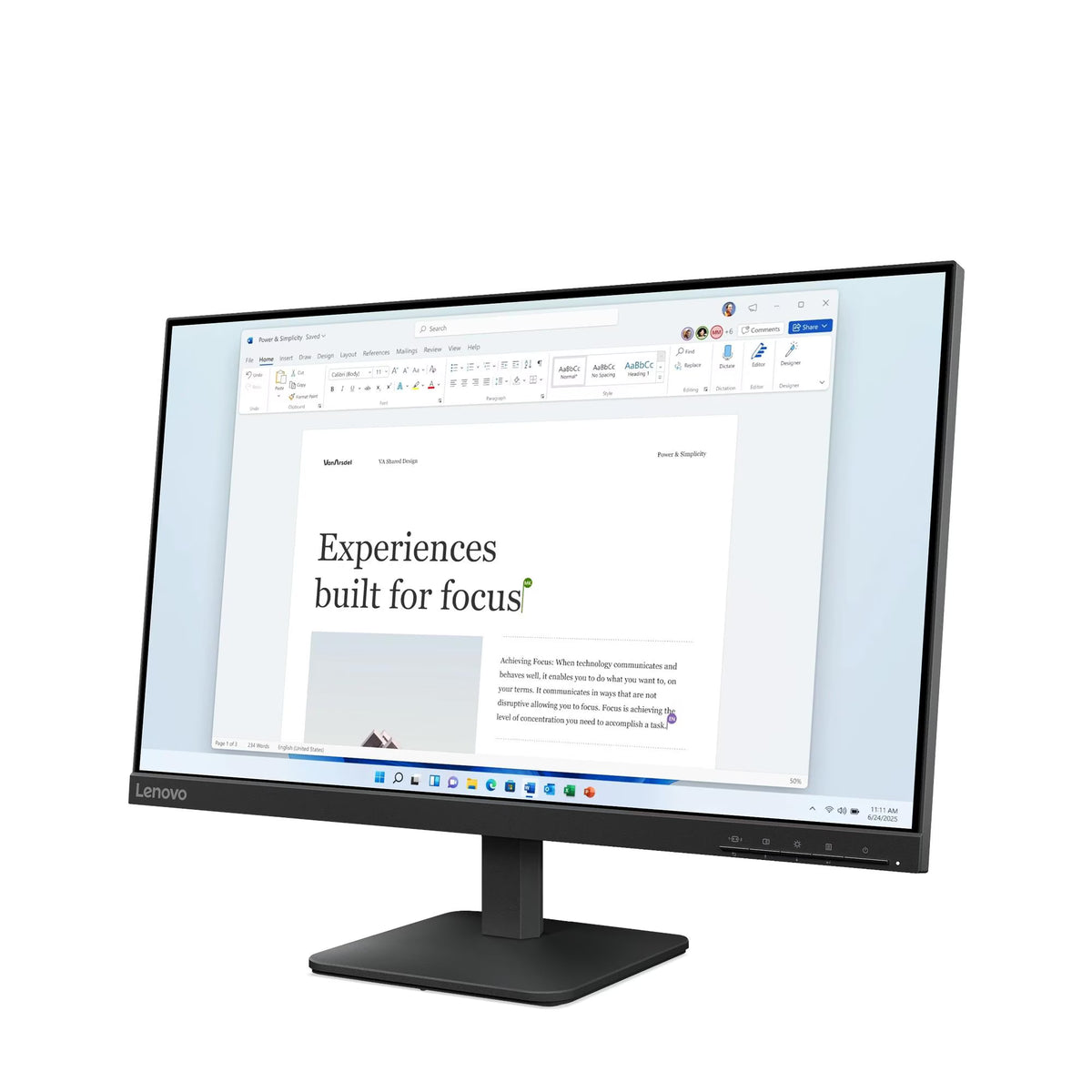 Lenovo L24-4e 23.8″ FHD IPS Monitor — Full HD (1920×1080), 100Hz Refresh Rate, 4ms Response Time, 99% sRGB, Anti-Glare Display, HDMI & VGA Ports, 3-Side Near-Edgeless Design, VESA Mount Ready